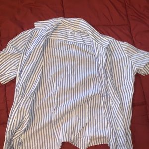 thrifted blue and white striped shirt